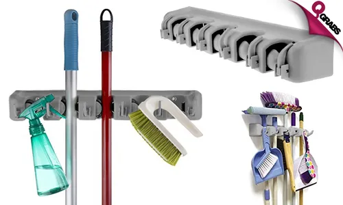 Wall-Mounted Broom & Mop Organizer!